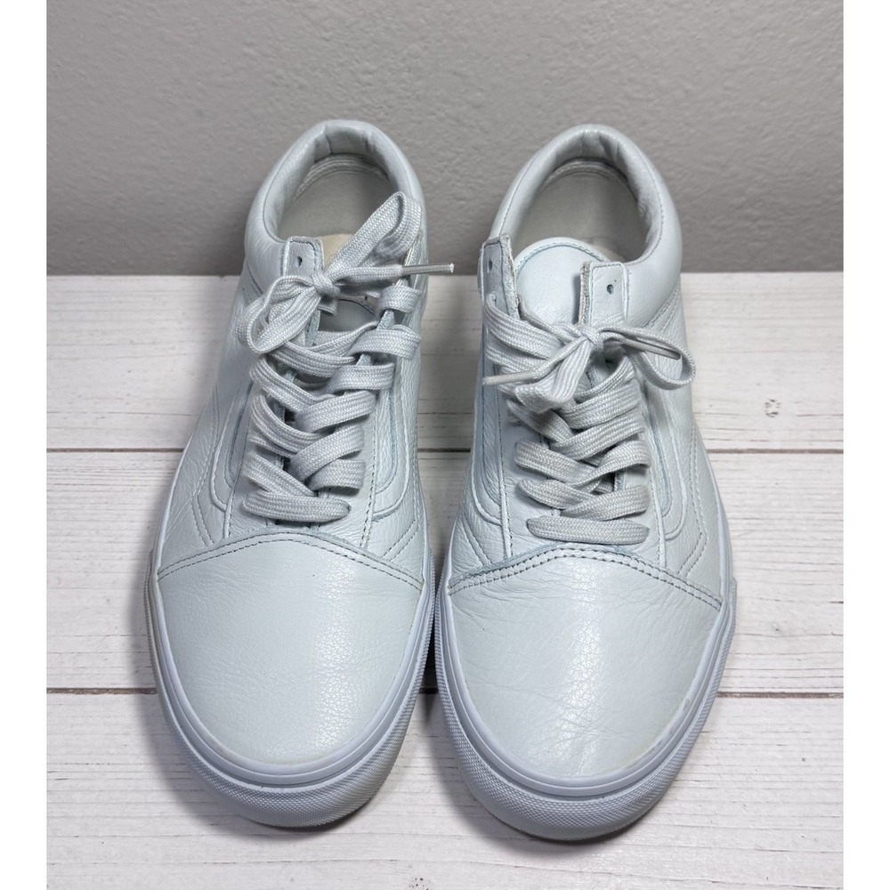 Vans Old Skool Leather "Ice Flow" Pastel Dusty Blue Sneakers Men 9.5 / Women 11